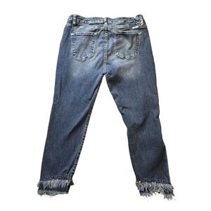 KanCan Jeans Womens 13/30 Blue Distressed Raw Frayed Hem Ankle Skinny KC8574D